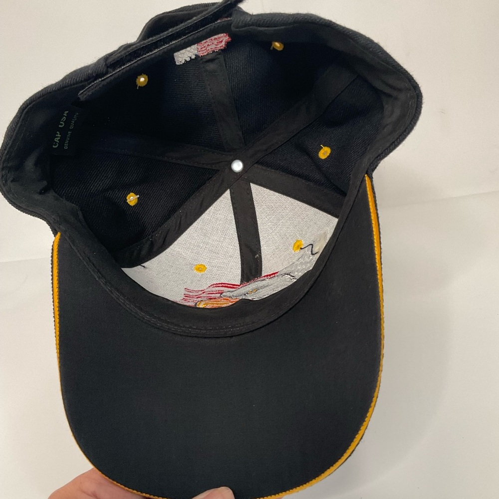 USA Men’s Embroidered American Flag Eagle Black Adjustable Closure Baseball Cap - Picture 11 of 14
